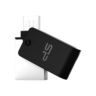 Flash SiliconPower USB 2.0 Mobile X21 MicroUSB OTG 16Gb Black metal - изображение 1