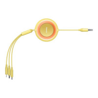 Кабель Baseus Bright Mirror 2 Series Retractable 3-in-1 Fast Charging  Data Cable USB to M+L+C 3.5A 1.1m yellow (Цвет Желтый) - фото № 6