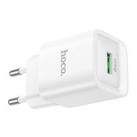 Мережевий зарядний пристрій HOCO C145A Charm single port QC3.0 charger (EU) White (Колір Білий) - фото № 3