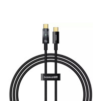 Кабель Baseus Explorer Charging Cable USB-C to USB-C 100W with Auto Shutdown  1m Cluster Black