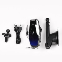 Автотримач для телефона з БЗП HOCO S14 Surpass automatic induction wireless charging car holder Silver (Колір Серебристый) - фото № 4