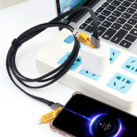 Кабель WUW-X207 USB 3 in 1 65W  black (Цвет Черный) - фото № 8