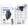 Мережевий зарядний пристрій BOROFONE BA97A Ilustre single-port PD30W charger with digital display set (C to iP) (EU) Black (7073)- № 2