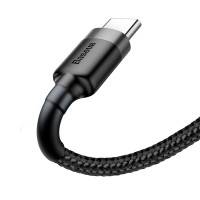 Кабель Baseus Cafule Cable USB For Type-C 3A 0.5m Gray+Black  - фото № 3