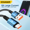 Кабель Essager Sunset USB A to Type C, 120 Вт, USB-кабель для зарядки, 2 м, черный (EXC120-CGA01-P) - изображение 4
