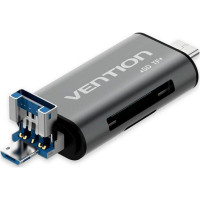 Кардридер Vention USB3.0 Multi-function Card Reader Gray Metal Type (CCHH0) (Колір Gray) - фото № 2