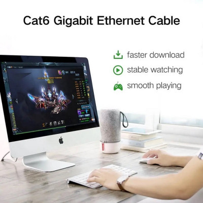 Мережевий кабель UGREEN NW102 Cat 6 U/UTP Lan Flat Cable 5m (Black)(UGR-50176) - изображение 4
