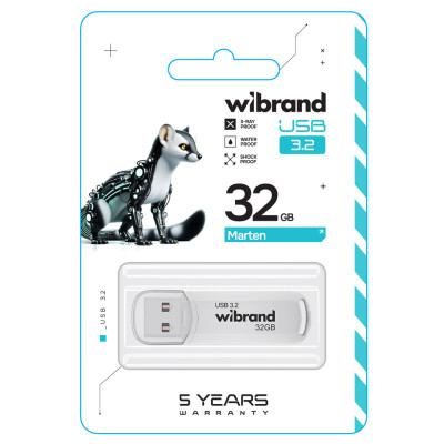 Flash Wibrand USB 3.2 Gen1 Marten 32GB White - зображення 2