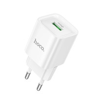 Мережевий зарядний пристрій HOCO C145A Charm single port QC3.0 charger (EU) White (Колір Білий) - фото № 4
