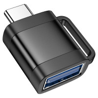Адаптер HOCO UA31C Type-C male to USB female OTG adapter Black (Цвет Черный) - фото № 2