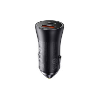 Автомобільний зарядний пристрій Baseus Golden Contactor Max Dual Fast Charger Car Charger U+C 60W Dark Gray (Колір Темно-серый) - фото № 3