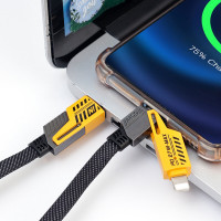 Кабель WUW-X207 USB 3 in 1 65W  black (Цвет Черный) - фото № 3