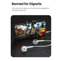 Навушники UGREEN EP101 Wired Earphones with 3.5mm Plug (White) (Колір Белый) - фото № 5