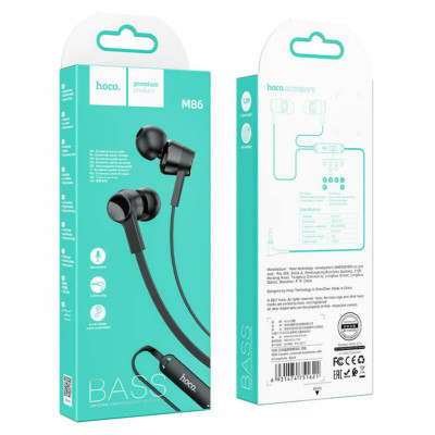 Навушники HOCO M86 Oceanic universal earphones with mic Black - изображение 4