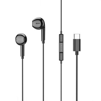 Навушники BOROFONE BM71 Light song Type-C wire-controlled digital earphones with microphone Black (BM71CB) - зображення 1