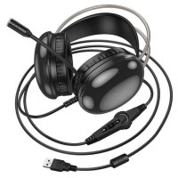 Навушники HOCO W109 Plus Rich USB7.1 channel gaming headphones Black (Цвет Черный) - фото № 6