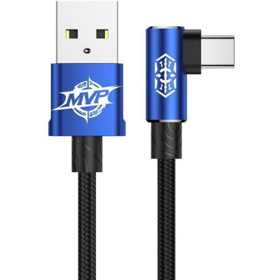 Кабель Baseus MVP Elbow Type Cable USB For Type-C 1.5A 2m  Blue - зображення 1