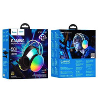 Навушники HOCO W109 Plus Rich USB7.1 channel gaming headphones Black (Цвет Черный) - фото № 7