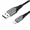 Кабель Vention USB 2.0 A — Lightning Cable, 1 м, тип серого алюминиевого сплава (LABHF)