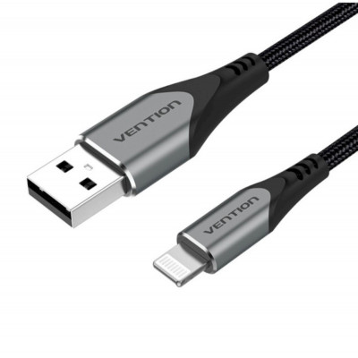 Кабель Vention USB 2.0 A — Lightning Cable, 1 м, тип серого алюминиевого сплава (LABHF) - изображение 1