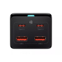 Мережевий зарядний пристрій Baseus GaN3 Pro Desktop Powerstrip AC+2U+2C 100W EU Black (With Mini White Cable Type-C to Type-C 100W(20V/5A) 1m Black） (Колір Черный) - фото № 5