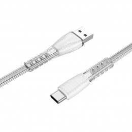 Кабель BOROFONE BU31 USB to Type-C 3A, 1m, PVC, PVC connectors, Silver