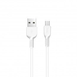 Кабель HOCO X13 USB to Micro 2.4A, 1m, PVC, PVC connectors, White