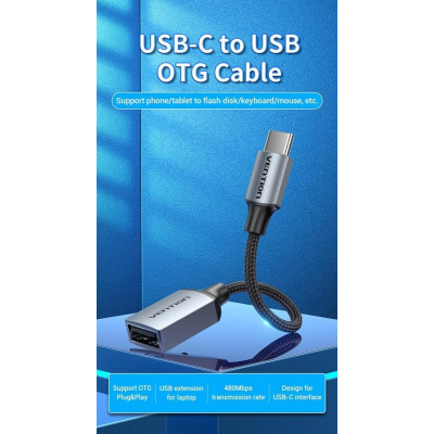 Адаптер Vention USB C - USB 2.0 Type-C OTG 0,15 м (CCWHB) - зображення 5