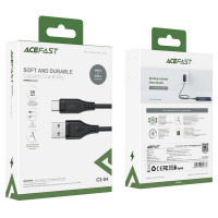 Кабель ACEFAST C3-04 USB to Type-C 3A, 1.2m, TPE, TPE connectors, Black (Цвет Черный) - фото № 3