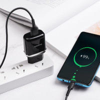 Мережевий зарядний пристрій BOROFONE BA36A High speed single port QC3.0 charger set 18W(Type-C) Black (Цвет 7073) - фото № 4