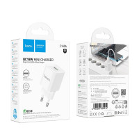 Мережевий зарядний пристрій HOCO C145A Charm single port QC3.0 charger (EU) White (Колір Білий) - фото № 2