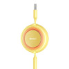 Кабель Baseus Bright Mirror 2 Series Retractable 3-in-1 Fast Charging  Data Cable USB to M+L+C 3.5A 1.1m yellow (Желтый)- № 7