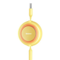 Кабель Baseus Bright Mirror 2 Series Retractable 3-in-1 Fast Charging  Data Cable USB to M+L+C 3.5A 1.1m yellow (Цвет Желтый) - фото № 7
