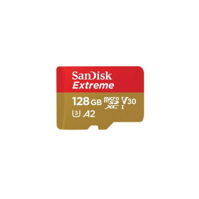 microSDXC (UHS-1 U3) SanDisk Extreme A2 128Gb class 10 V30 (R190MB/s, W90MB/s) (adapter SD) - изображение 1