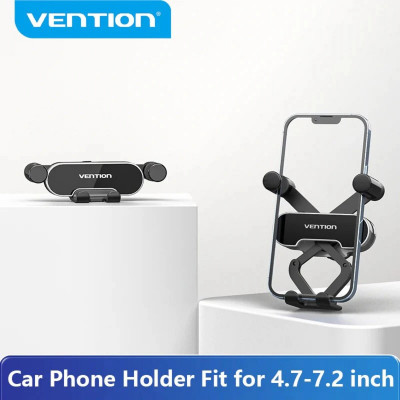 Автотримач для телефону Vention One Touch Clamping Car Phone Mount With Suction Cup Black Square Type (KCVB0) - изображение 2