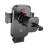 Автотримач для телефона HOCO H78 Vista push-type car holder (air outlet) Black Metal Gray (Колір Black Metal Gray) - фото № 4