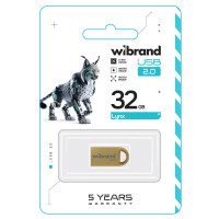 Флеш-накопичувач Wibrand USB 2.0 Lynx 32Gb Gold (Колір Золотистый) - фото № 2