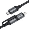 Кабель ACEFAST C20-01 USB-C to USB-C / Lightning aluminum alloy connectors charging data cable Black (7073)- № 6