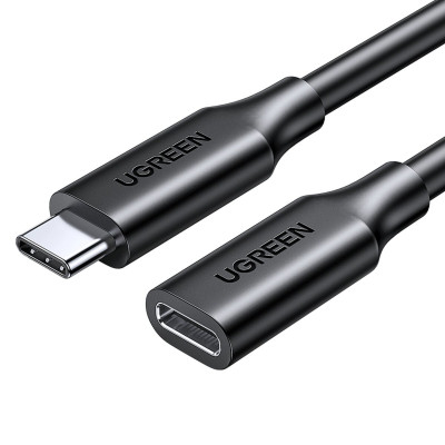 Кабель UGREEN US353 USB-C/M to USB-C/F Gen2 5A Extension Cable 1m (Black)(UGR-10387) - зображення 1