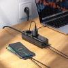 Мережевий подовжувач HOCO NS10 Wisdom 2-position (PD67W/3C1A) desktop socket (EU/GER) Black (7073)- № 8
