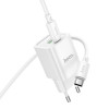 Мережевий зарядний пристрій HOCO C149A Charm PD30W+QC3.0 charger set (C to C)(EU) White (Білий)- № 5