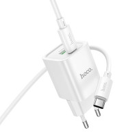 Мережевий зарядний пристрій HOCO C149A Charm PD30W+QC3.0 charger set (C to C)(EU) White (Цвет Білий) - фото № 5