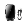 Автотримач для телефона з БЗП Baseus Halo Electric Wireless Charging Car Mount 15W Black (Черный)- № 3