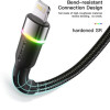 Кабель Essager Colorful LED USB-кабель для быстрой зарядки 2,4 А USB-A на Lightning 2 м, черный (EXCL-XCDA01) (EXCL-XCDA01) - изображение 8