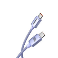 Кабель Baseus Crystal Shine Series Fast Charging Data Cable Type-C to Type-C 100W 1.2m Purple (Колір Фиолетовый) - фото № 3