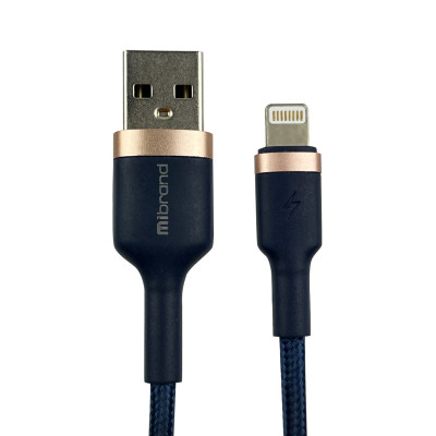 Кабель Mibrand MI-71 Metal Braided Cable USB for Lightning 2.4A 1m Navy Blue (MIDC/71LNB) - зображення 1