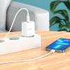 Мережевий зарядний пристрій HOCO C104A Stage single port PD20W charger set (C to iP)(EU) White (7068)- № 8