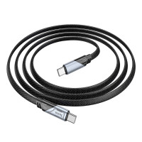 Кабель HOCO U119 Type-C to Type-C 60W, 1.2m, nylon, aluminum connectors, Black (Цвет Black) - фото № 4