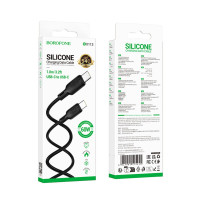 Кабель BOROFONE BX113 Lenny 60W silicone charging data cable C to C(L=1M) Black (Колір 7073) - фото № 5