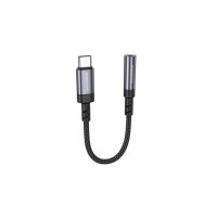Перехідник BOROFONE BV24 Graceful digital audio converter cable Type-C to 3.5mm Metal Grey (Колір Metal Gray) - фото № 3